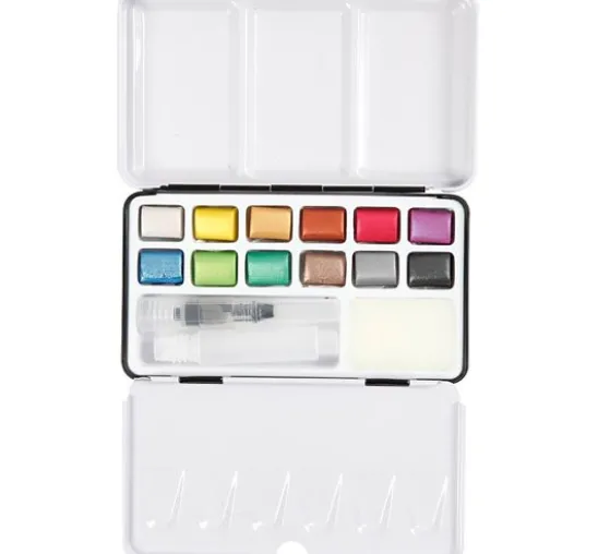 Aquarellfarbkasten Metallic