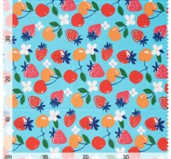 Baumwoll-Stoff "Erdbeeren und Kirschen"