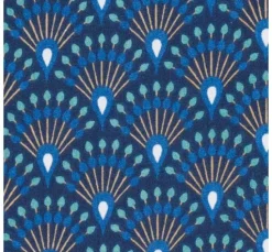 Baumwoll-Stoff "Fächer Indigo" Acryl beschichtet