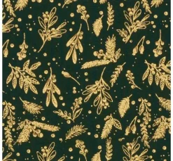 Baumwoll-Stoff Popeline Hot-Foil "Holly Green"