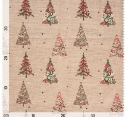 Baumwoll-Stoff "Weihnachtsbäume", Acryl beschichtet