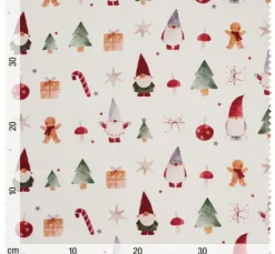 Baumwoll-Stoff "Wichtel-Weihnachtswelt"