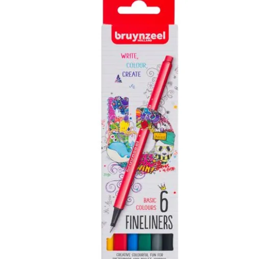 Bruynzeel Fineliner-Set, 6 St.