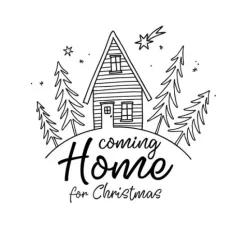 BUTTERER Stempel "Coming Home for Christmas"