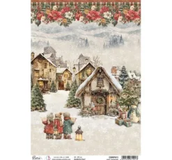 Ciao Bella Motiv-Strohseide "Merry & Bright - Quiet Landscape"