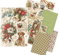 Ciao Bella Motiv-Strohseiden Sortiment "Cozy Christmas", 8er-Set