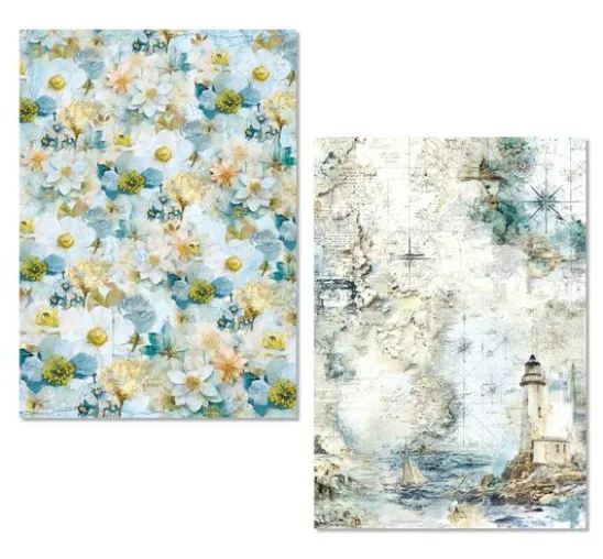 Ciao Bella Motiv-Strohseiden Sortiment "Edge of the Ocean", 8er-Set