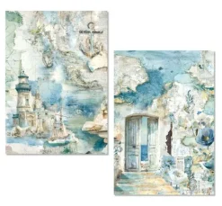 Ciao Bella Motiv-Strohseiden Sortiment "Edge of the Ocean", 8er-Set
