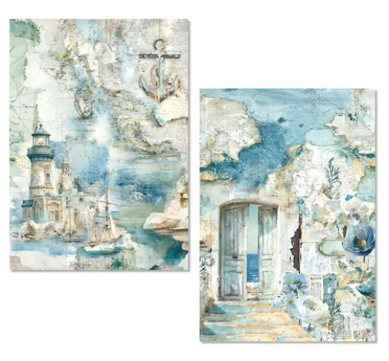 Ciao Bella Motiv-Strohseiden Sortiment "Edge of the Ocean", 8er-Set