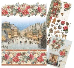 Ciao Bella Motiv-Strohseiden Sortiment "Merry & Bright", 4er-Set