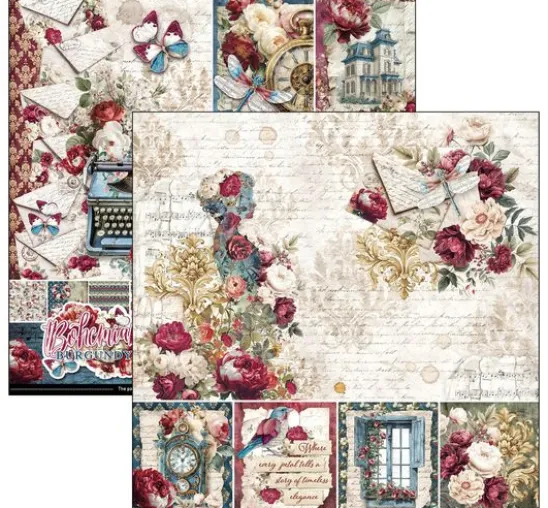 Ciao Bella Scrapbook-Papier "Bohemian Burgundy"