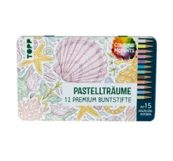 Colorful Moments Designdose mit Buntstiften - Pastellträume