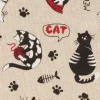Dekostoff Leinenoptik "Cats"