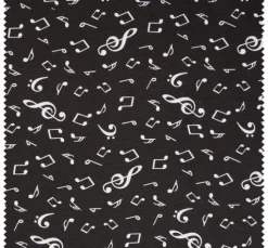 Dekostoff Leinenoptik "Musiknoten"