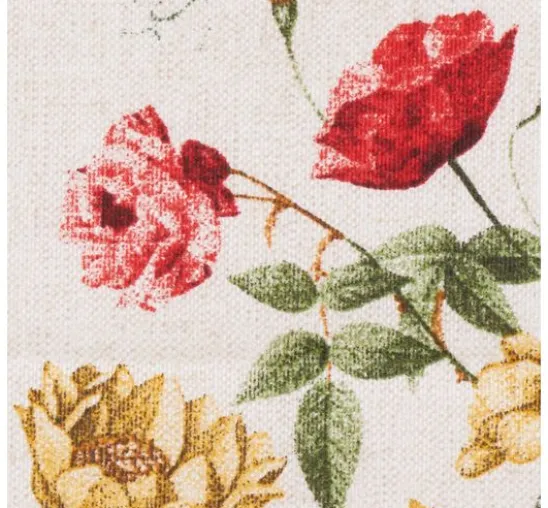 Dekostoff Leinenoptik "Sommerblumen"