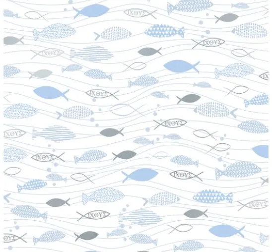 Designkarton "Hotfoil", Fischschwarm