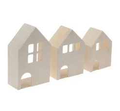 3D Holzhäuschen, 3er-Set