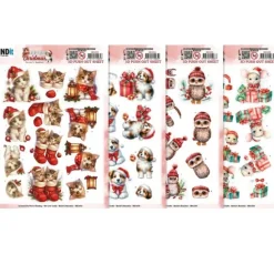 3D-Stanzbogen-Set "Furry Christmas"