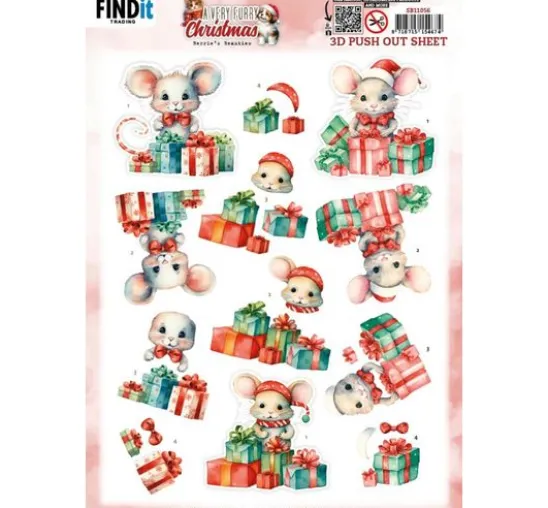 3D-Stanzbogen-Set "Furry Christmas"