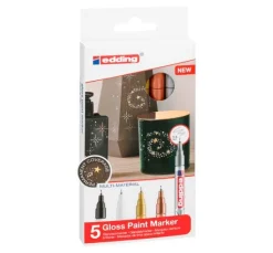 edding 780 Glanzlack-Marker Metallic, Basic, 5er-Set