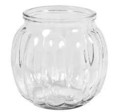 Glasvase mit Rillen
