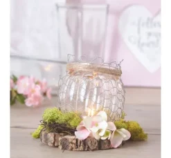 Glasvase mit Rillen