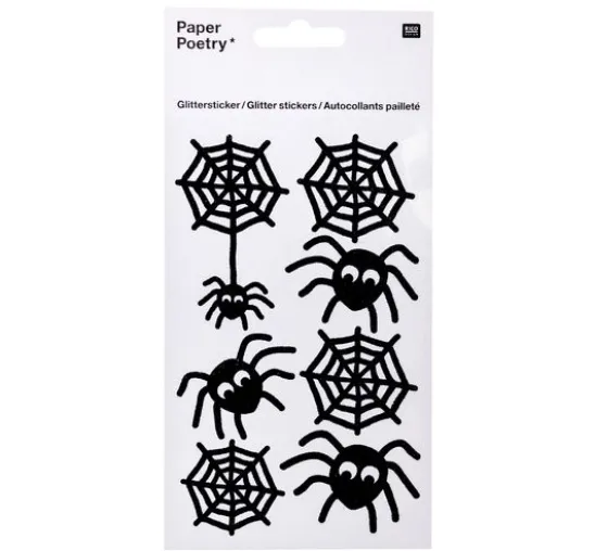 Glittersticker "Spinnen"