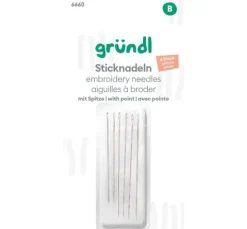 Gründl Sticknadeln mit Spitze, 6 Stück