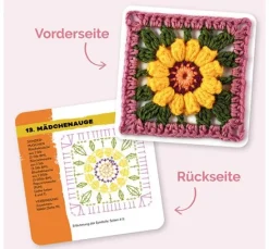 Häkel-Karten Granny Square "Blumen"