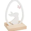 Holz-Deko "Ei mit Hase auf Sockel"