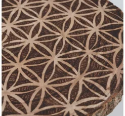 Holz Dekoplatte mit Rinde, auf Füßen, natur