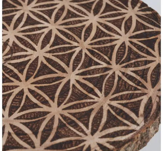 Holz Dekoplatte mit Rinde, auf Füßen, natur