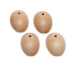 Holzfüße mit Bohrung, 4 Stück