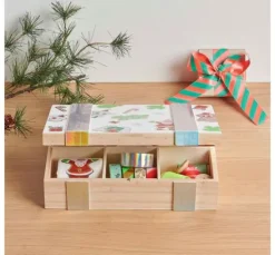 Holz-Kiste / Aufbewahrungsbox mit 6-facher Einteilung