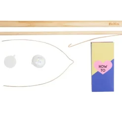Holz-Laternenstab inkl. Drahtbügel + 1 LED Licht