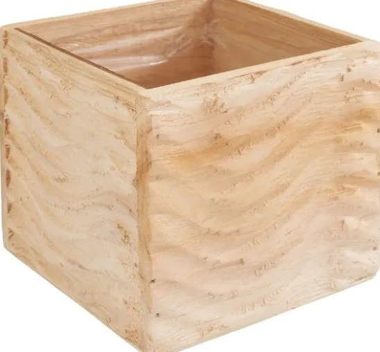 Holz-Pflanzenkiste "Wellig"