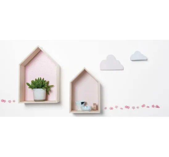 Holzregal "Haus", 2er-Set