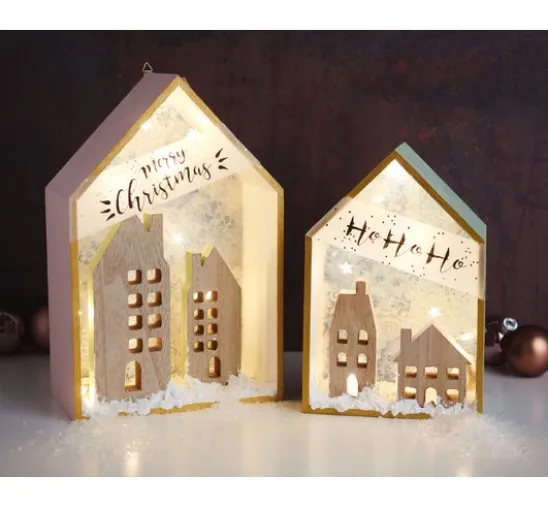 Holzregal "Haus", 2er-Set