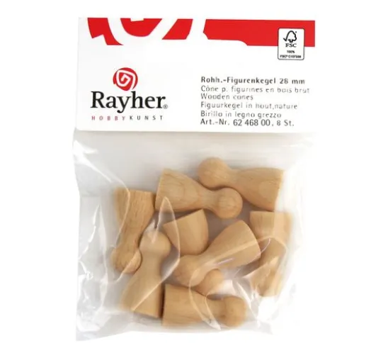 Holz-Spielfigur, 28 mm, 10 Stück