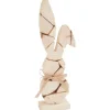 Holzstückchen-Hase auf Sockel