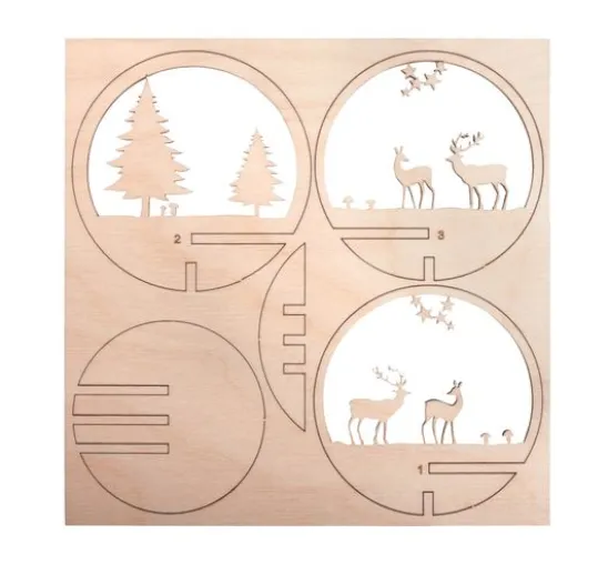 Holz-Steckmotiv "Rentiere"