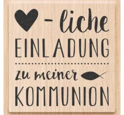 Holzstempel "Herzliche Einladung Kommunion"