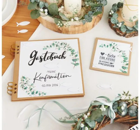 Holzstempel "Herzliche Einladung Konfirmation"
