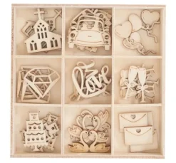 Holz-Streuteile "Hochzeit"