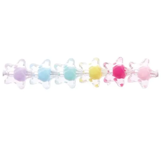 itoshii Perlen-Set "Sterne Transparent mit Farbeinzug"
