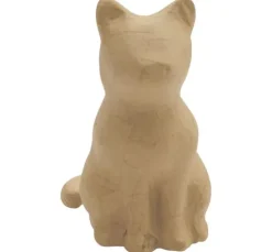 Katze sitzend, Pappmaché