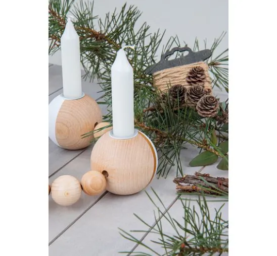Kerzenhalter "Holzkugel"