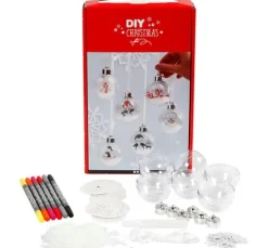 Komplett-Set "Weihnachtskugeln mit Schnee"
