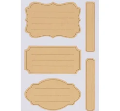 Kraftpapier Sticker "Etiketten liniert"