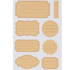 Kraftpapier Sticker "Etiketten liniert"